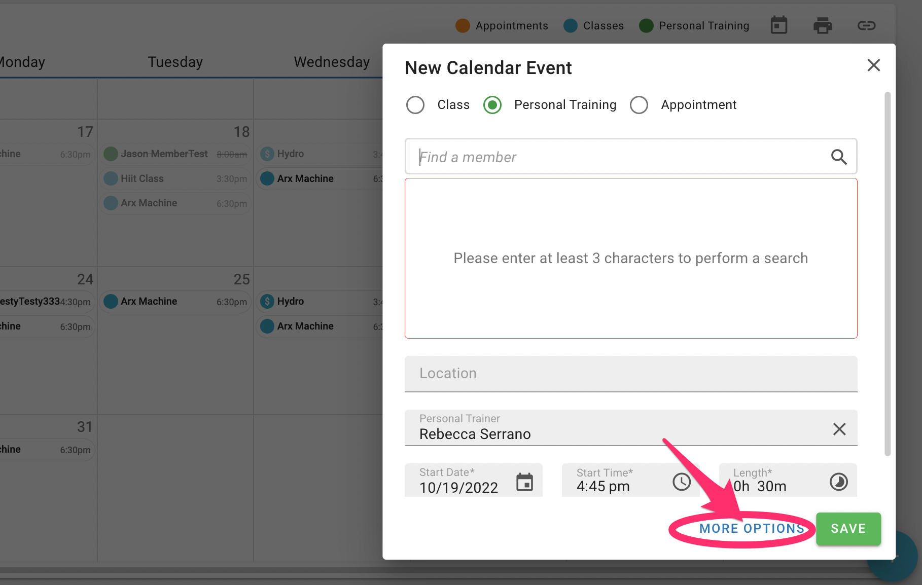 New Feature: Personal Training Appointments - Gym Insight Knowledge Base