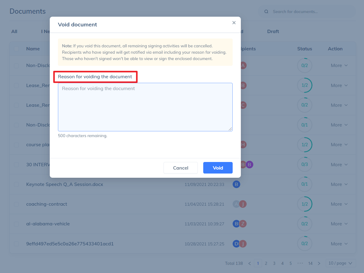 How Do I Cancel An Invite CocoSign