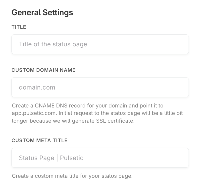 General Settings