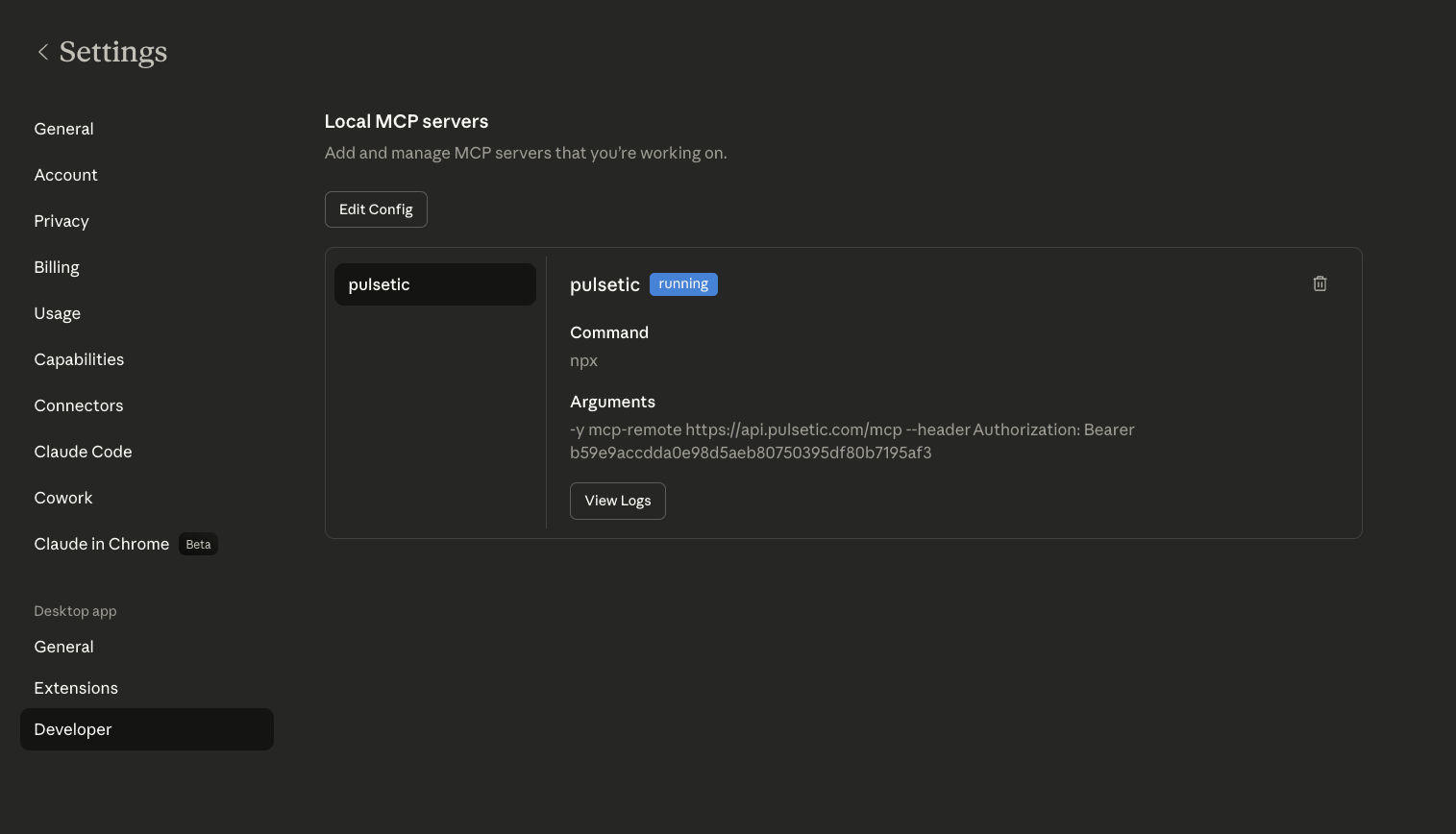Confirm Pulsetic Server