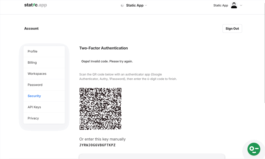 Configuring 2FA