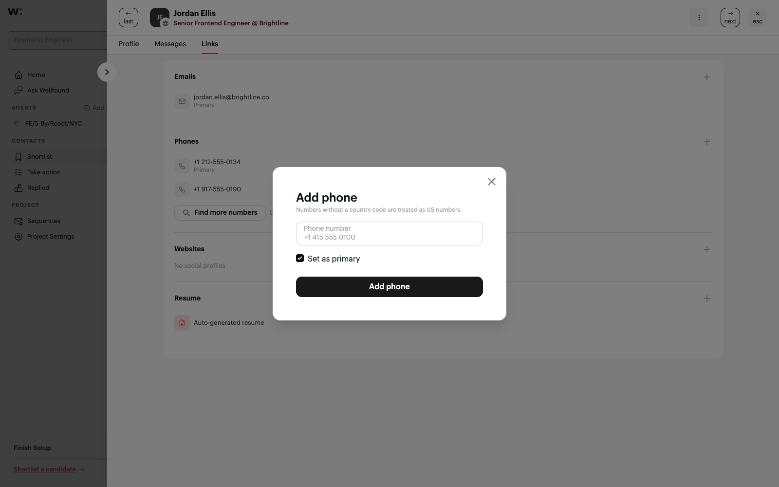 Add phone form