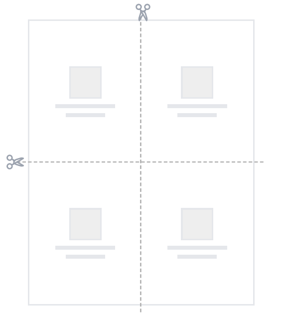 Cut 4 barcodes per page