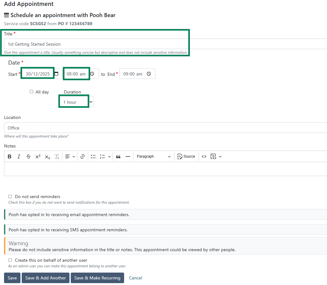 How to create appointments for your client on CMS Premium - Client ...