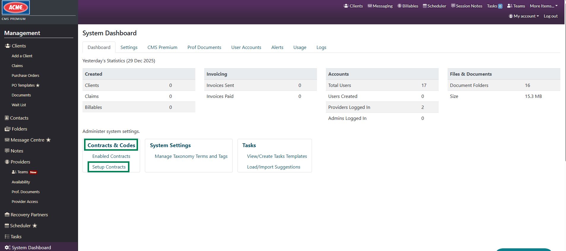 How to add a contract to your CMS system - Client Management System