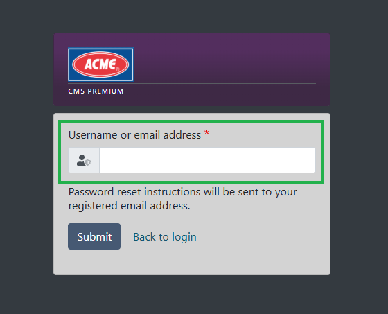 Request new Password and/or link to CMS for your Providers - Client ...