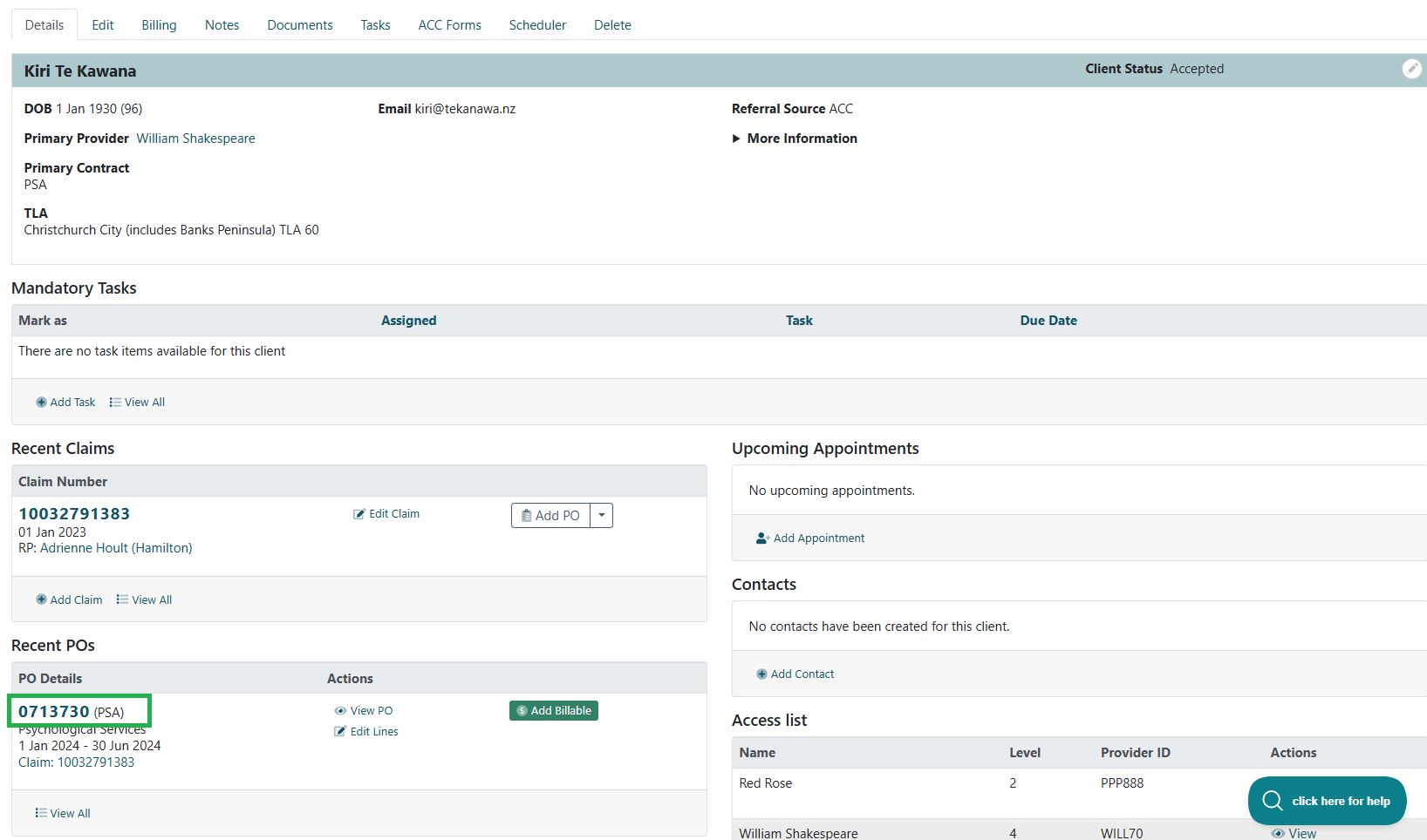 Update Individual POs to New Contract Types - Client Management System