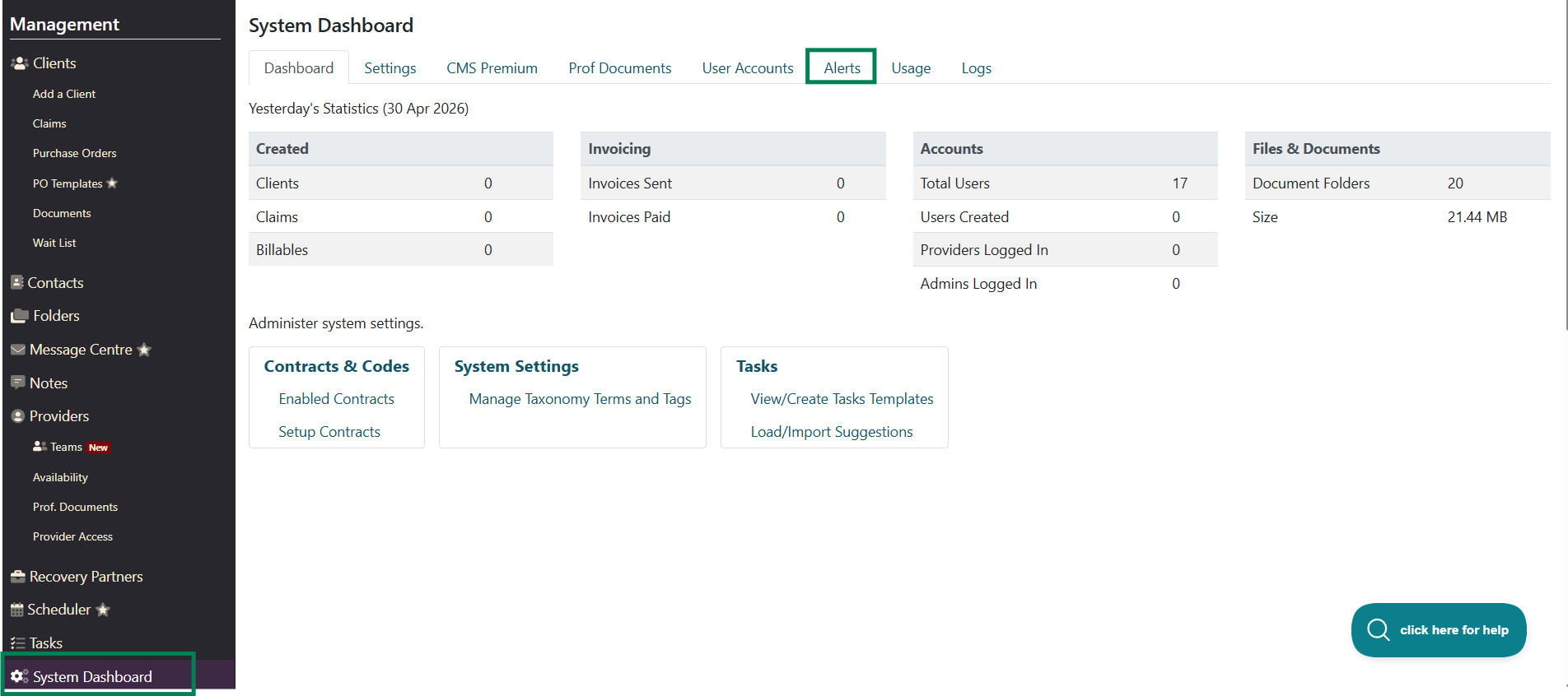 Add an Alert or Message to CMS for all your Providers - Client ...