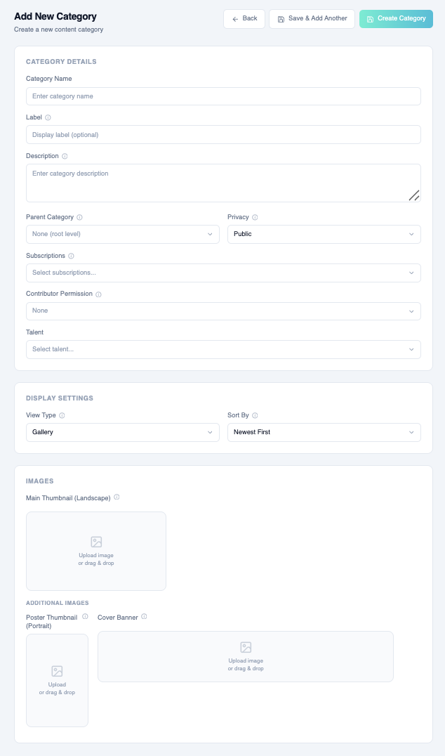 Full category editor