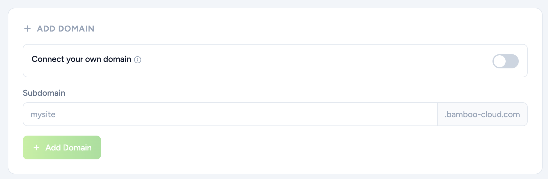 Adding a Bamboo sub-domain
