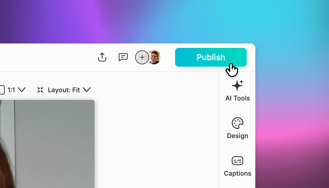 Publish settings dialog in the Vocal Video editor