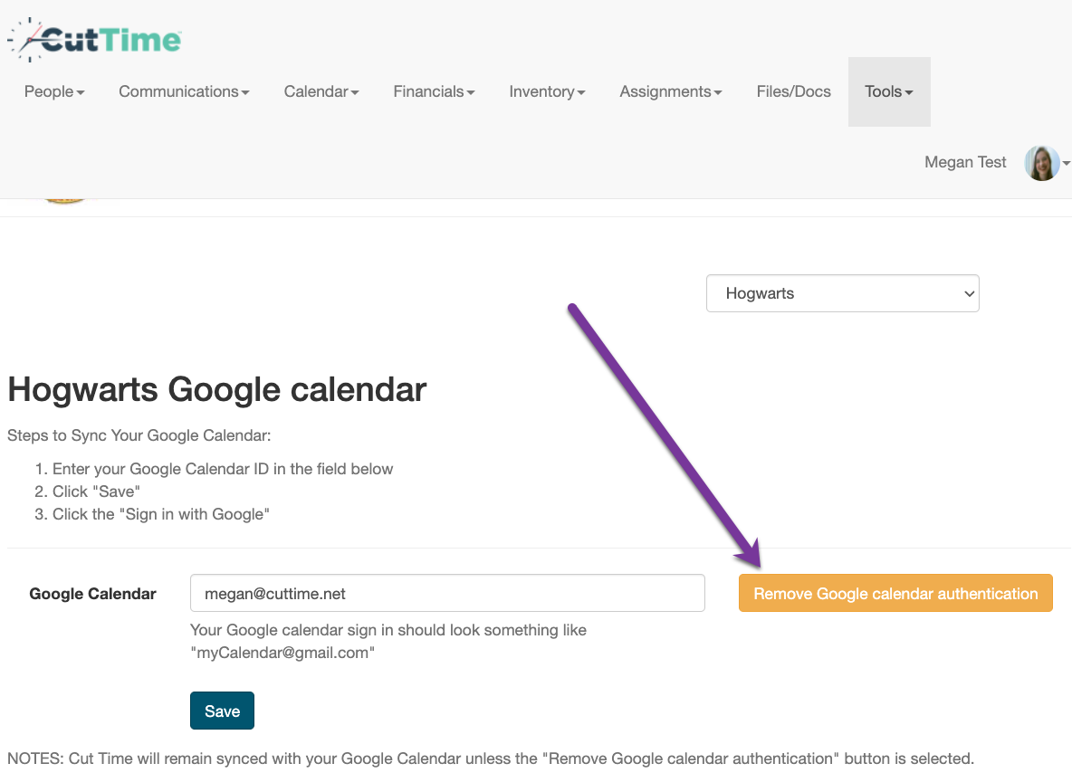 Calendar Module: Resetting Your Google Calendar Sync - Cut Time Knowledge  Base