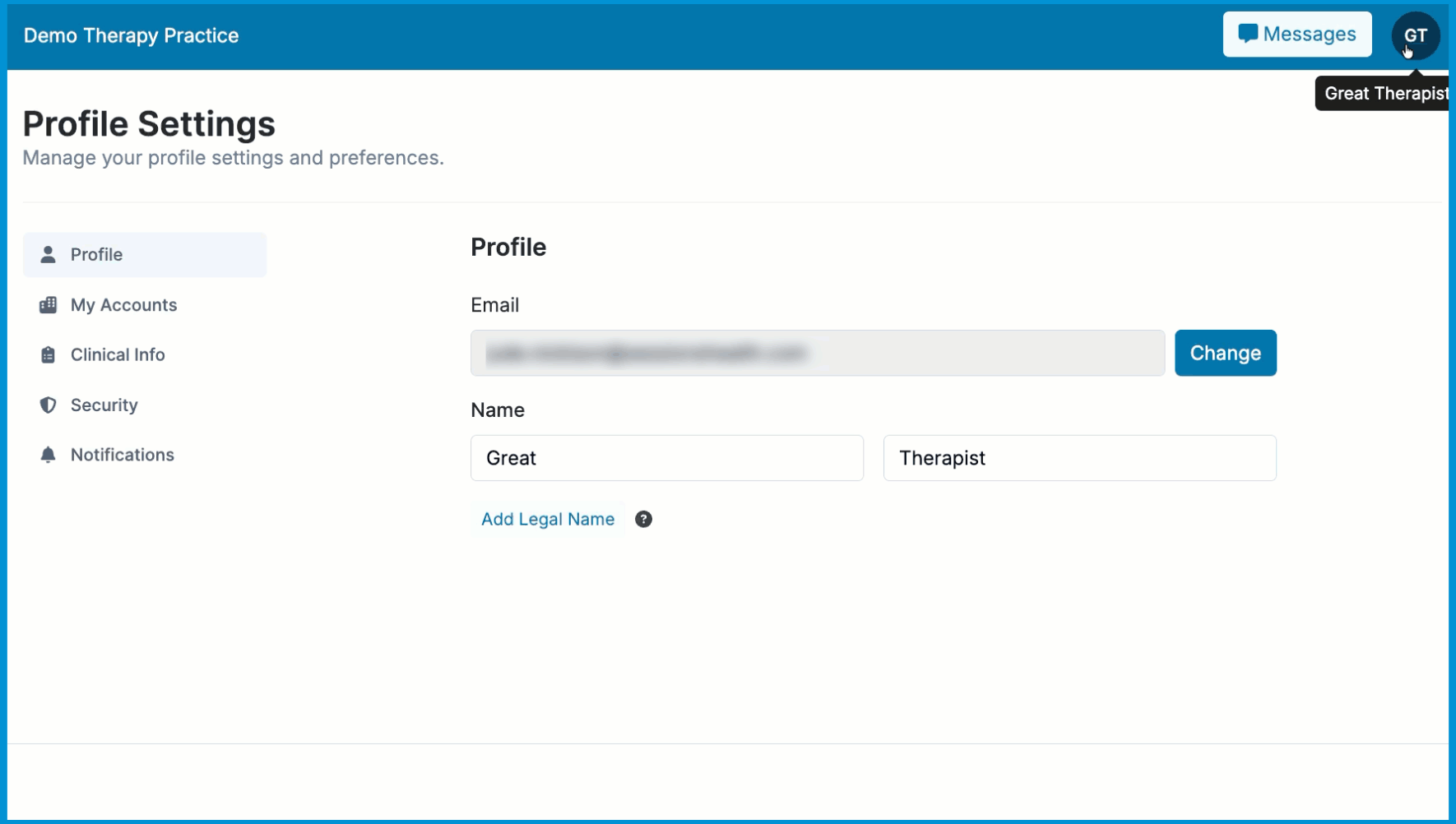 Animated gif showing switching between Profile tabs. 