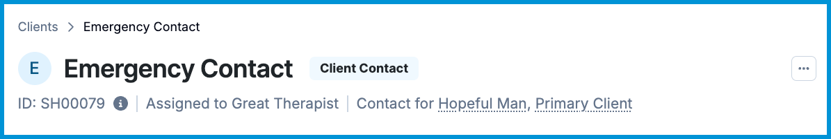 Chart header displaying the Client Contact status badge.