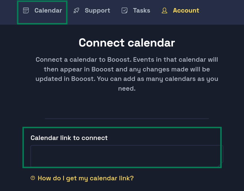 Connecting your Google Calendar to Booost