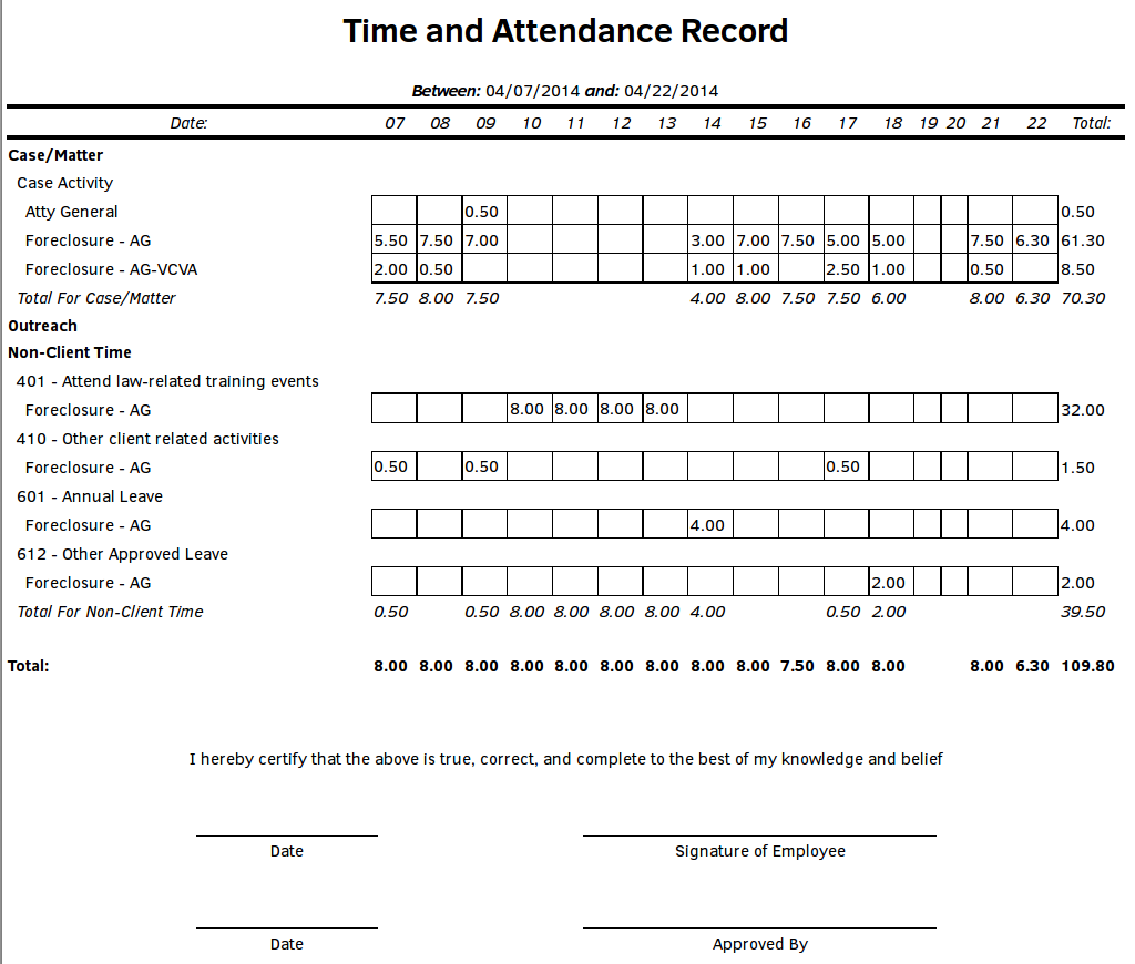 Time And Attendance Record LegalServer Help