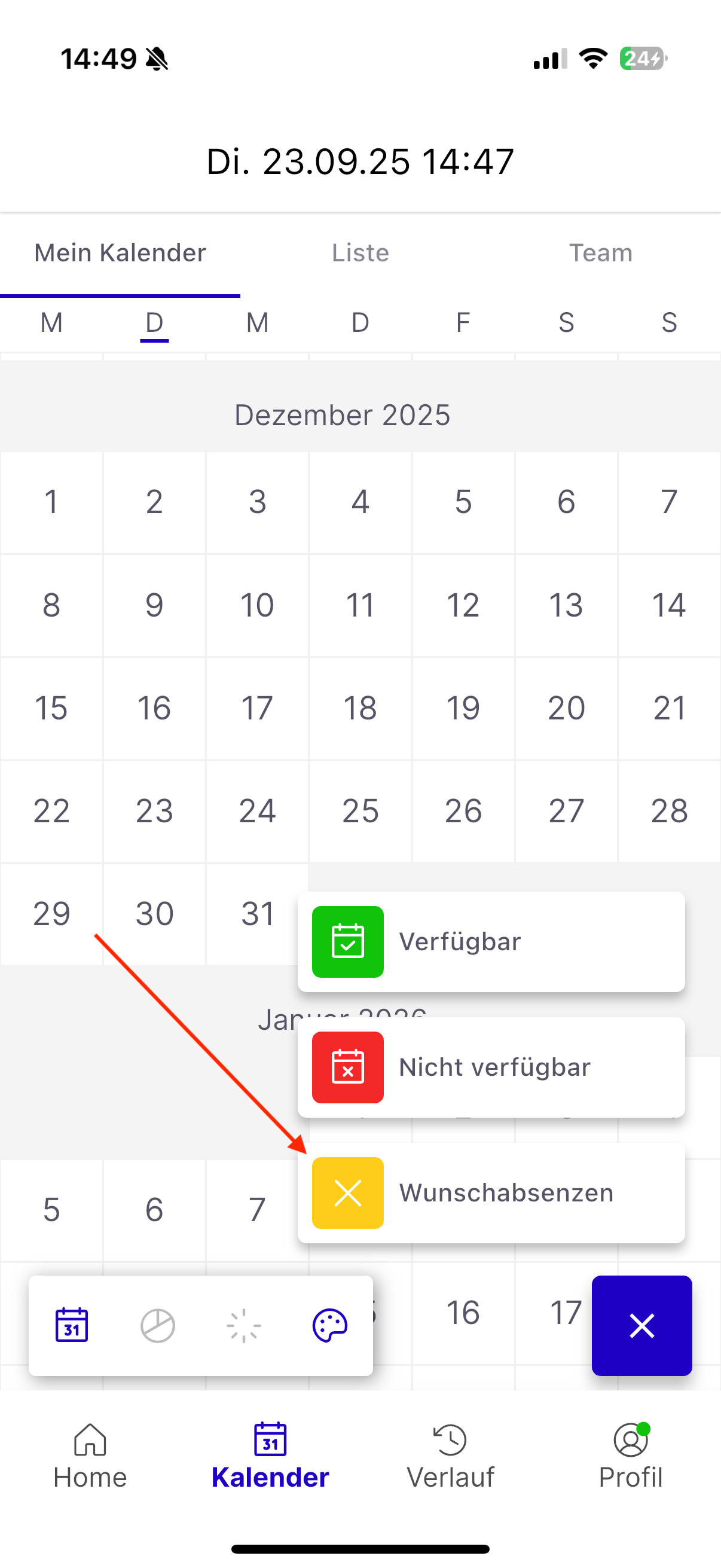 Schritt 2: Wunsch erfassen