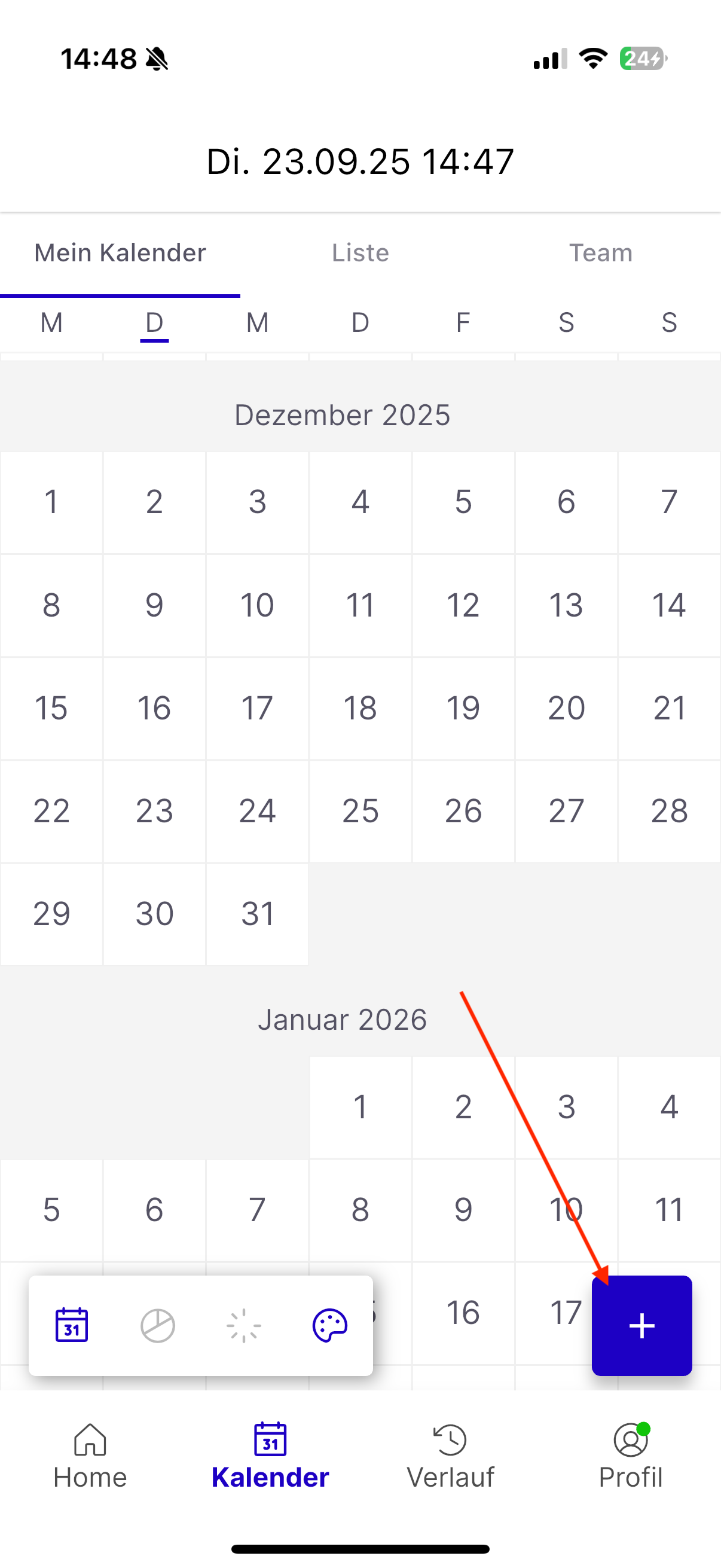 Schritt 1: Kalender öffnen