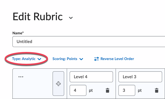 Choose Rubric Type