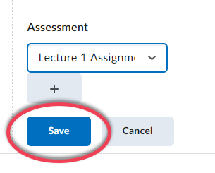 D2L content activity details assessment option