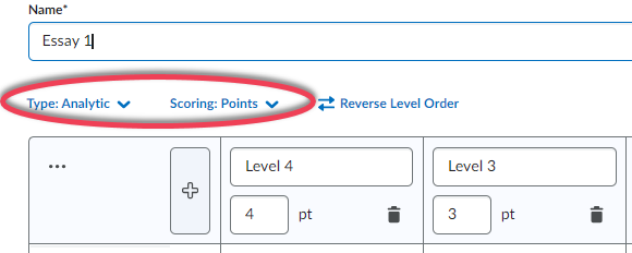 Type and Scoring links