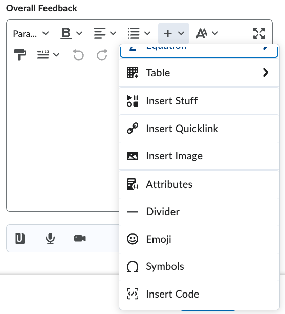 Overall Feedback Field with full HTML Editor