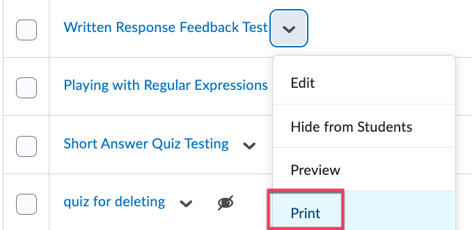 Print on the Actions menu.