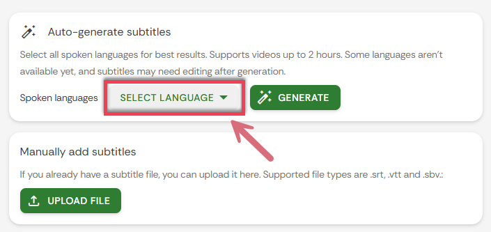 Screenshot showing red box and arrow pointing to Select Language menu
