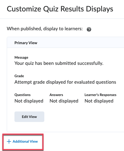 Additional View button 