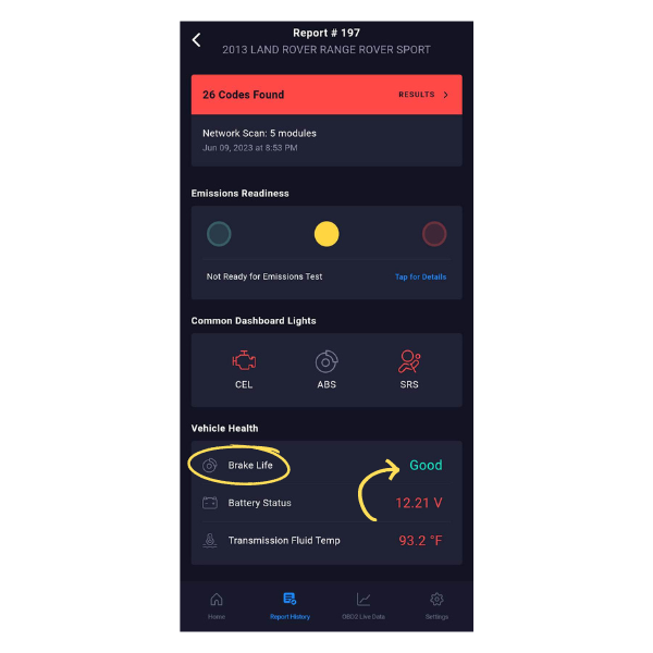 BLCKTEC 430 How to view your Vehicle's Brake Pad Life blcktec