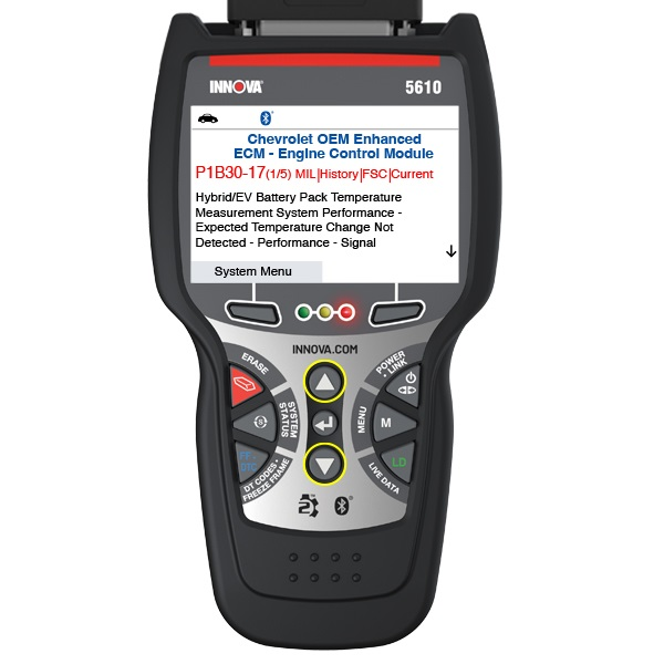 Innova 5610 Misfire Counts in OEM Enhanced Powertrain Live Data