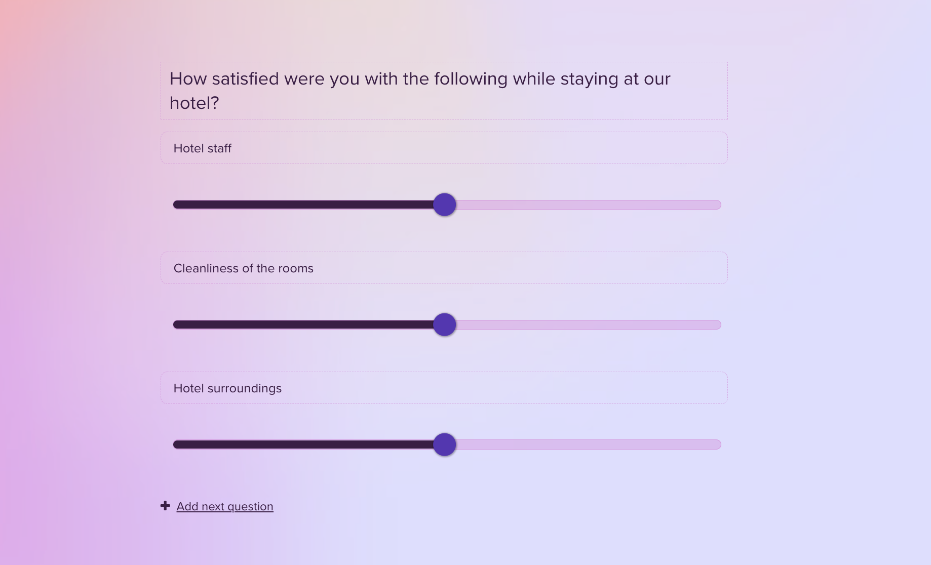 Slider questions Responsly