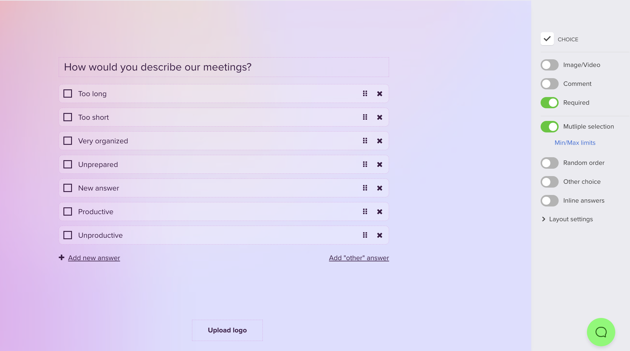 Closeended questions Responsly