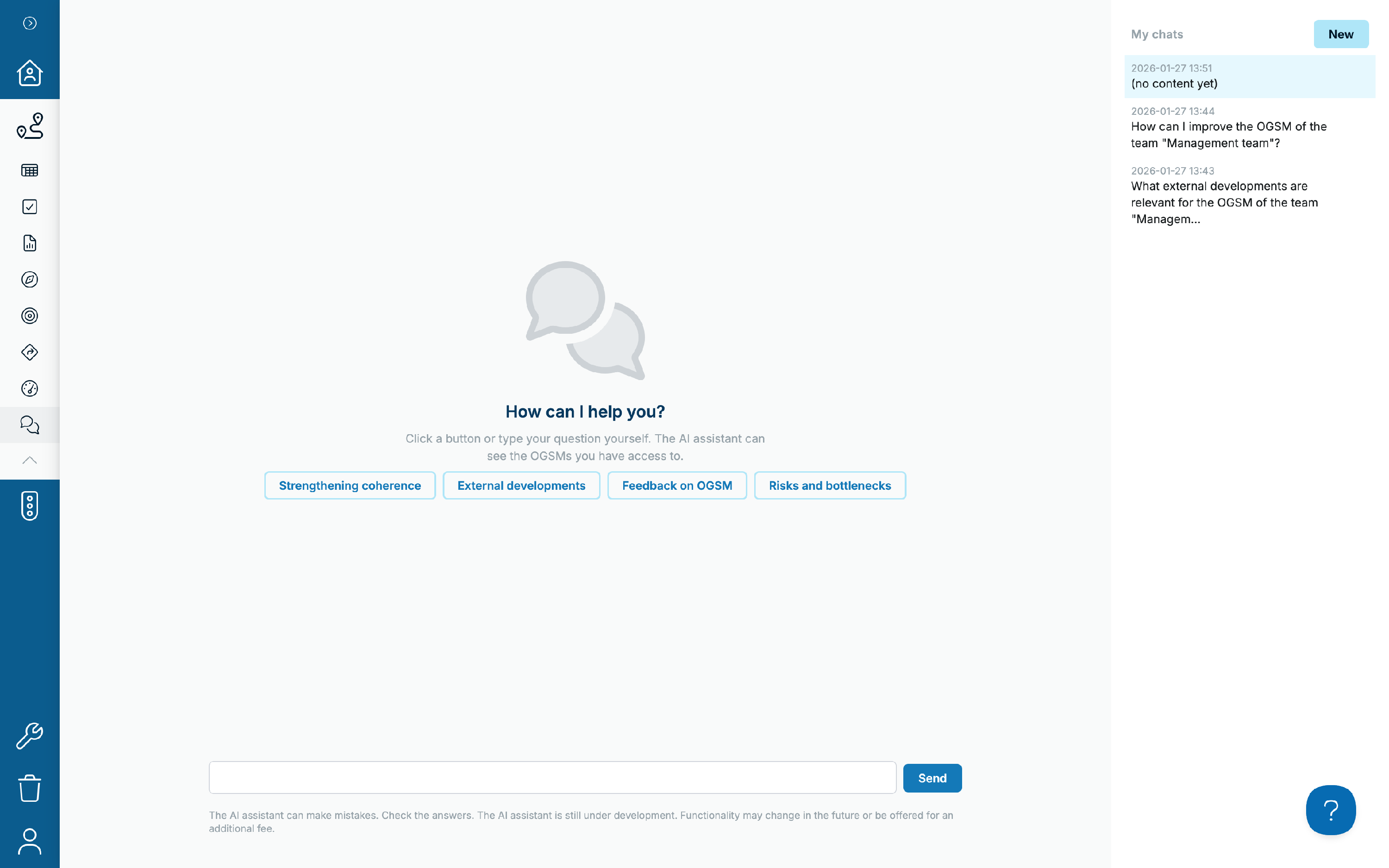 Suggestions to ask the AI assistant