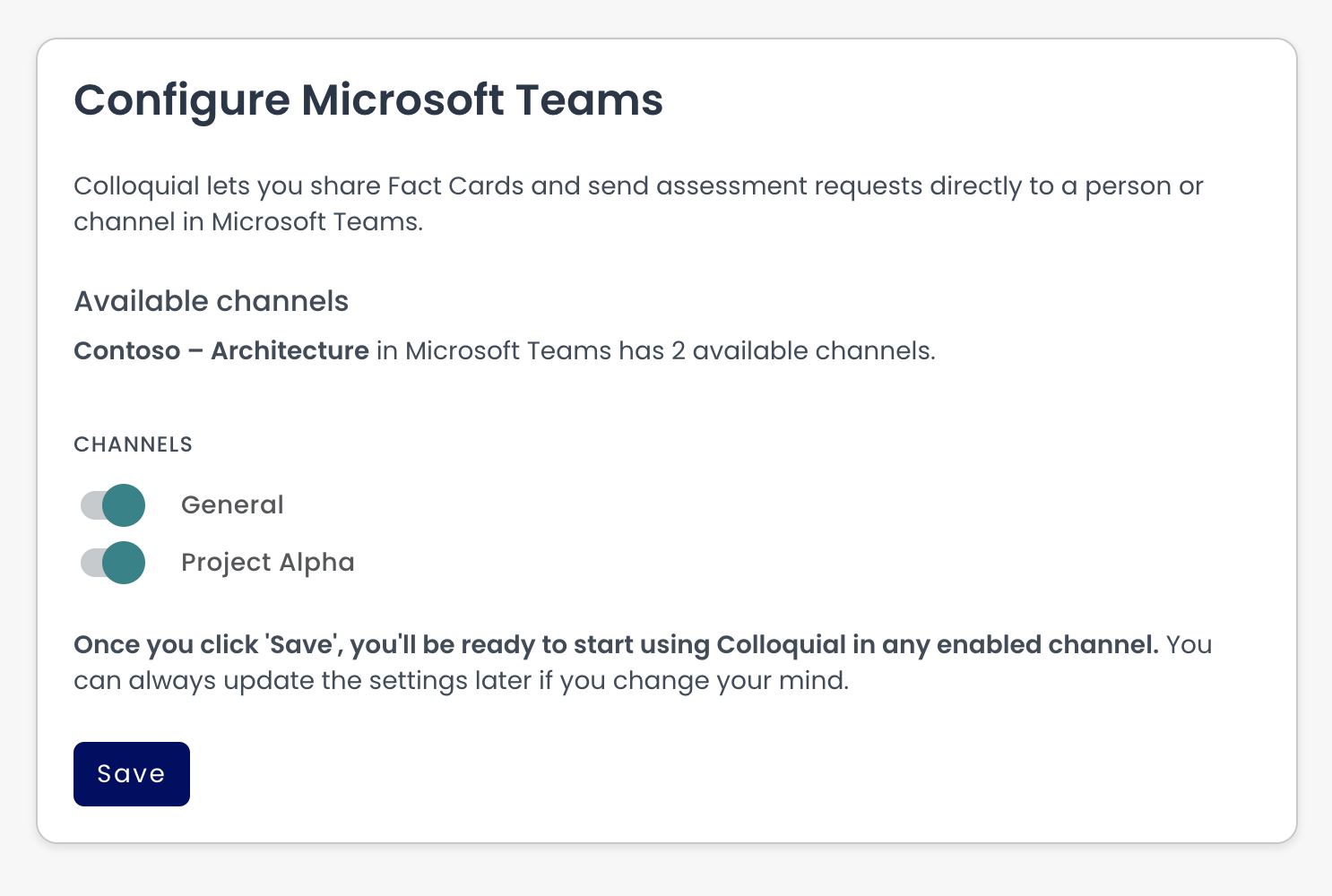 Microsoft Teams: Adding channels and users - Colloquial Support