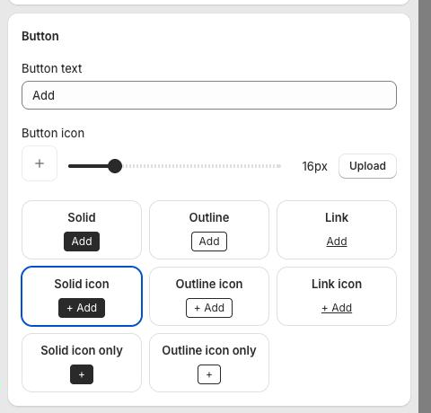 Button text, icon and the eight button styles