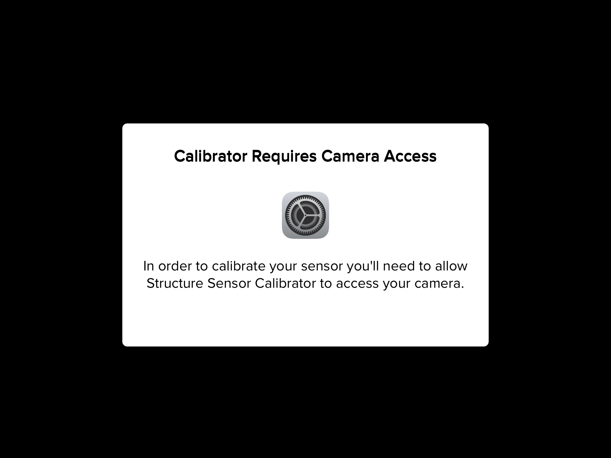 Calibrator Requires Camera Access