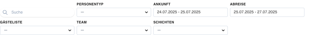 Personenauswahl mit Anwesenheitsfilter (Ankunft/Abreise)