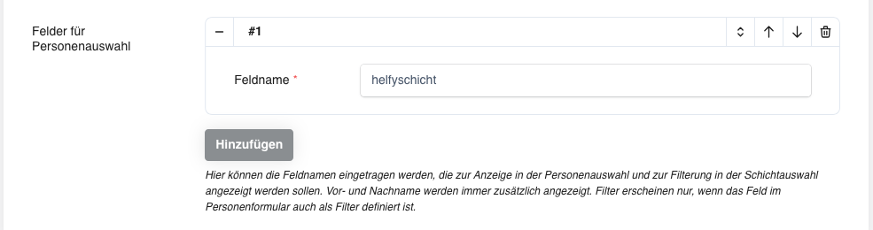 Felder für Personenauswahl in den Plan-Einstellungen