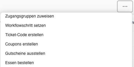 Drei-Punkte-Menü auf der Personen-Detailseite: 'Essen bestellen' ist in der Liste der Nutzer-Aktionen zu finden
