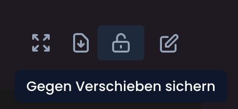 Schloss-Symbol „Gegen Verschieben sichern“ in der Werkzeugleiste des Planers