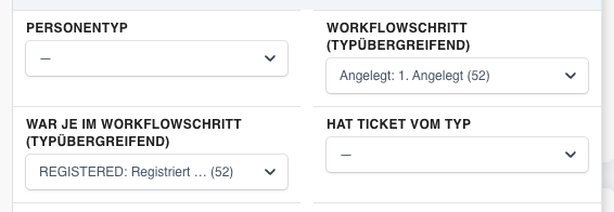 Die beiden typübergreifenden Workflowschritt-Filter im Filtermenü der Seite „Alle Personen"