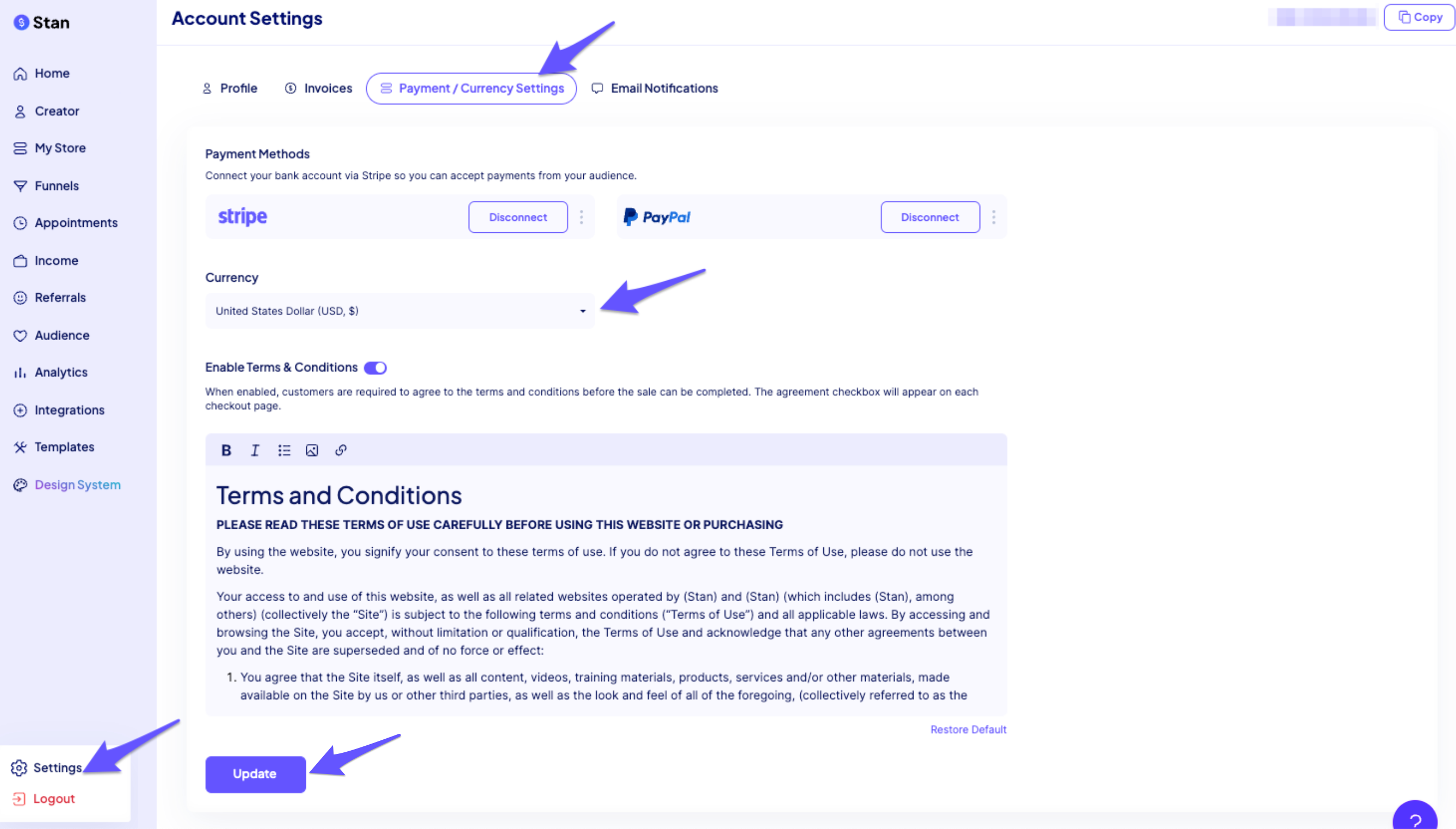 Changing Your Currency In Stan Stan Store Help Center