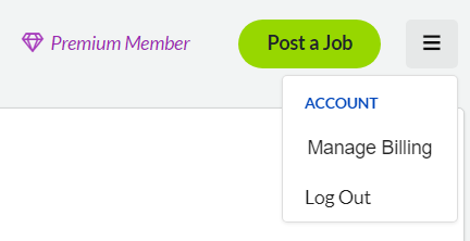 Screenshot of Hamburger Menu