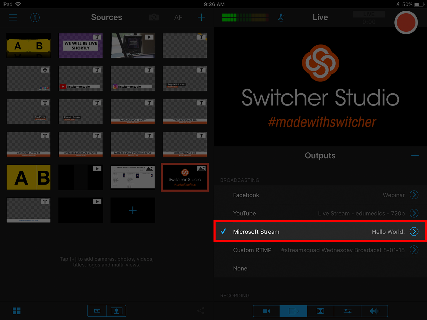 Streaming to  With Switcher Studio - Switcher Studio Help Center