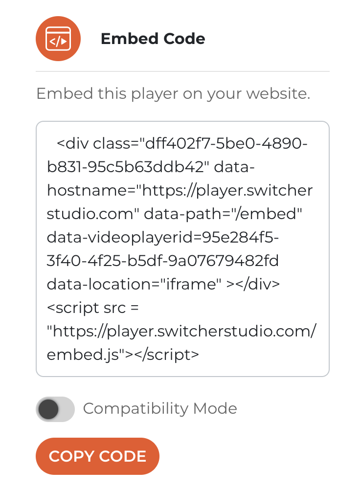 Switcher Player Embed Code