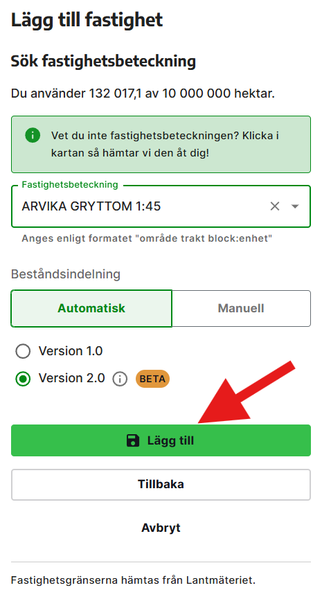 Sista steget är att klicka på