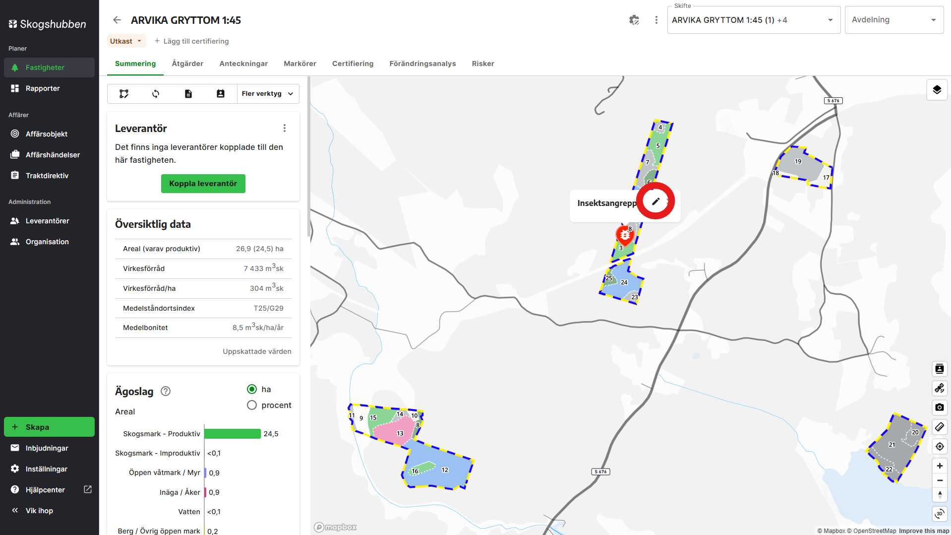 Klicka på markören och klicka sen på