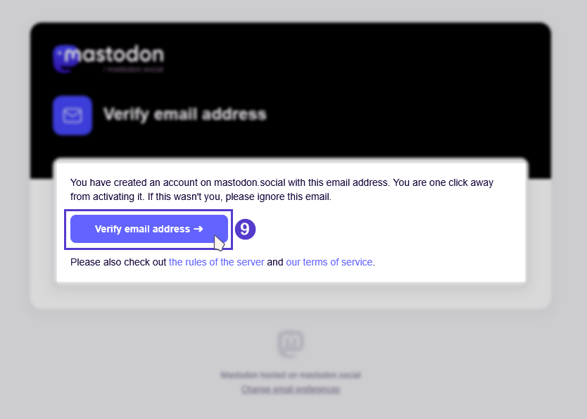 An email with a “Verify email address”button.