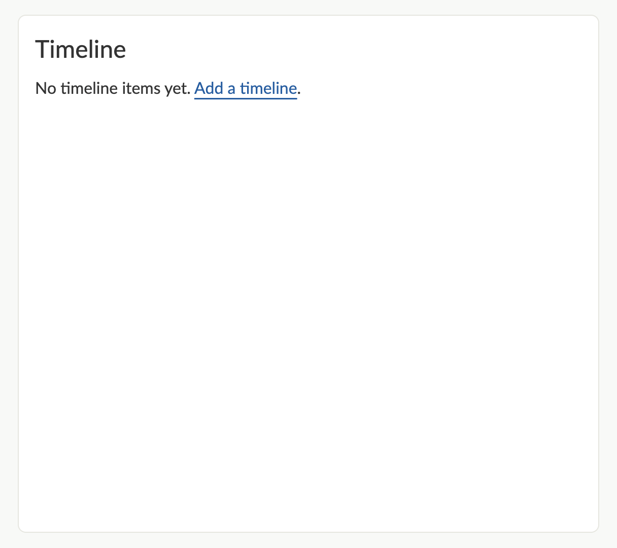 Timeline block on dashboard. Screenshot.